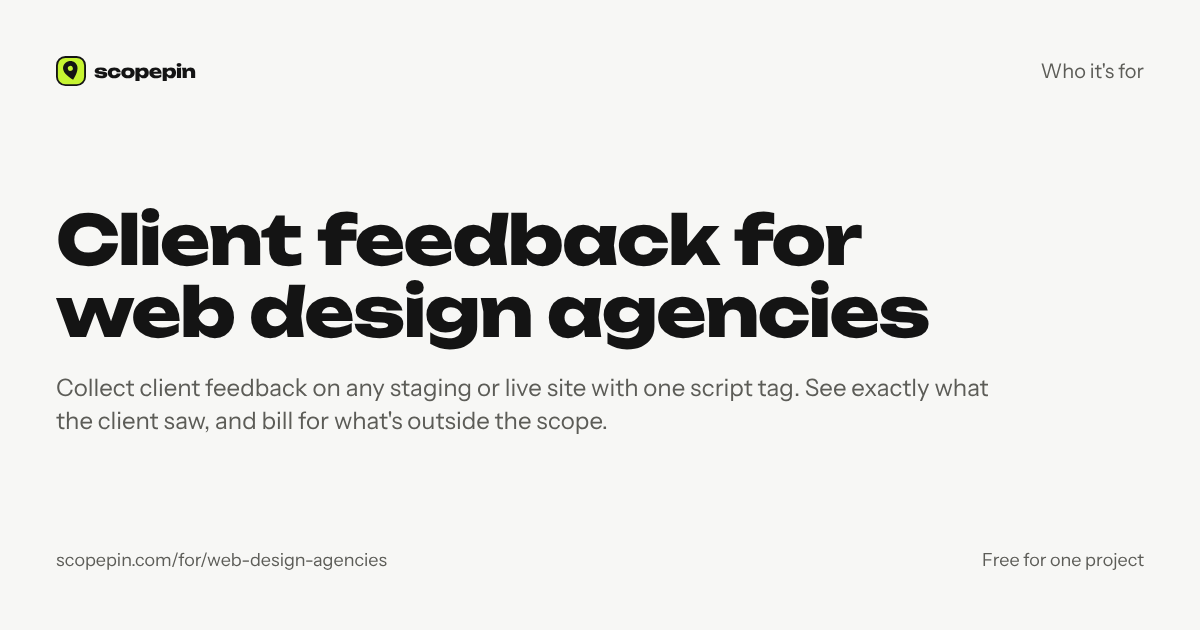Button Examples Web Design Add Client Feedback for Web Design Agencies | Scopepin